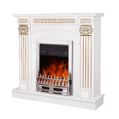 Chimenea eléctrica Calisto & Galileo silver, Art Flame, 1020x1100x300 mm, 2000W, Termostato, Brillo ajustable en 5 niveles, Temporizador