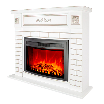 Chimenea eléctrica Orion & Zakynthos, Art Flame, 1005x1150x330 mm, 1500W, 2 niveles de potencia, Brillo ajustable en 5 niveles, Temporizador