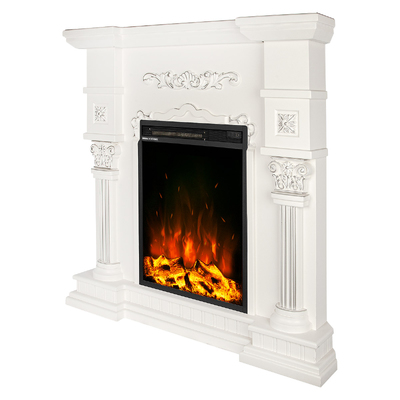 Chimenea eléctrica de esquina Miraj & Miriam, Art Flame, 1050x1050x600 mm, 1500W, 2 niveles de potencia, Brillo ajustable en 5 niveles, Temporizador