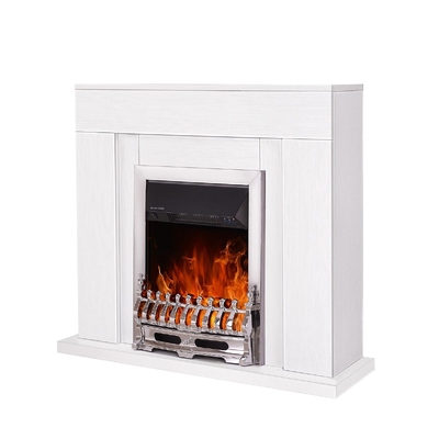 Chimenea eléctrica Agnes & Galileo silver, Art Flame, 850x950x300 mm, 2000W, Termostato, Brillo ajustable en 5 niveles, Temporizador