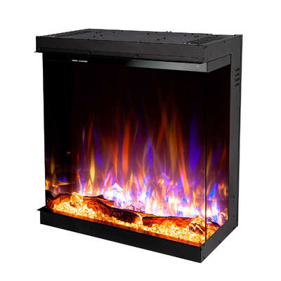 Chimenea eléctrica 3D empotrable Gilbert, Art Flame, 724x735x317 mm, 1500W, más de 100 combinaciones de colores, Termostato, Madera y cristales