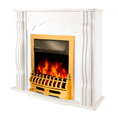Chimenea eléctrica Clasic & Galileo gold, Art Flame, 883x950x300 mm, 2000W, Termostato, Brillo ajustable en 5 niveles, Temporizador