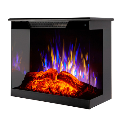 Chimenea eléctrica 3D empotrada Flamora, Art Flame, 519x610x305 mm, 1500W, 6 colores de llama, termostato, 5 niveles de intensidad de la llama