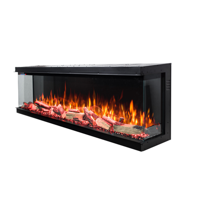 Chimenea eléctrica 3D empotrable Haiti 78, Art Flame, 533x2000x332 mm, 1500W, más de 100 combinaciones de colores, Termostato, Madera y cristales