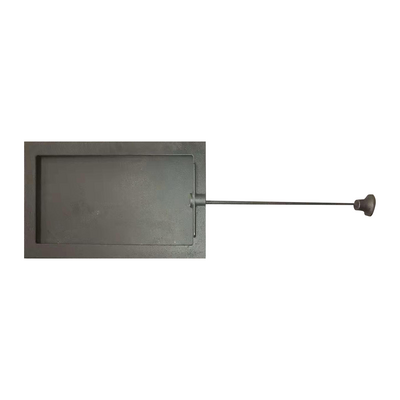 Abertura para conducto de humos Z 107, Art Flame, 350×210 mm, hierro fundido, resistencia térmica 700–950 °C, mecanismo deslizante