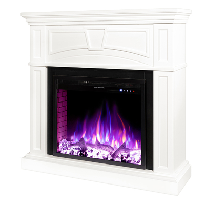 Chimenea eléctrica Laura & Tomas, Art Flame, 1000x1080x270 mm, 1500W, 50 combinaciones de colores, Termostato, Madera y cristales