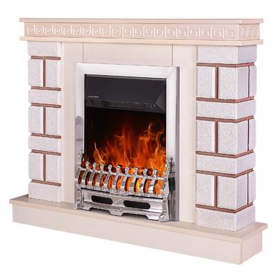 Chimenea eléctrica Nazary mini & Galileo silver, Art Flame, 874x1080x245 mm, 2000W, Termostato, Brillo ajustable en 5 niveles, Temporizador
