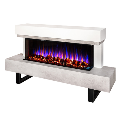 Chimenea eléctrica Monro & Dalas, Art Flame, 750x1400x300 mm, 1500W, 30 combinaciones de colores, Termostato, Madera y cristales