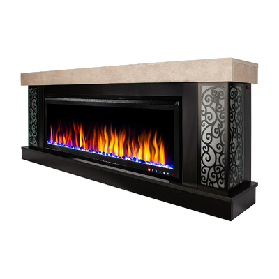 Chimenea eléctrica Galateea maxi & Schubert 50, Art Flame, 700x1800x275 mm, 1500W, más de 60 combinaciones de colores, Termostato, cristales y piedras