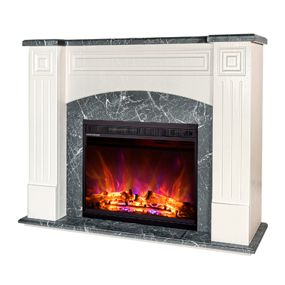Chimenea eléctrica Magnolia & Lorance color, Art Flame, 900x1150x320 mm, 1500W, 3 colores de llama, 2 niveles de potencia, Brillo ajustable en 5 niveles