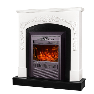 Chimenea eléctrica Casanova & Cristina, Art Flame, 975x900x250 mm, 2000W, 2 niveles de potencia, Brillo ajustable en 5 niveles, Temporizador