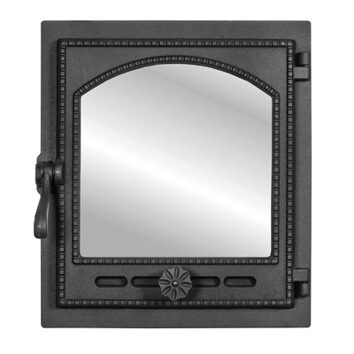 Puerta para estufa K 404, Art Flame, 335×368 mm, Hierro fundido, Resistencia 700–950℃, Apertura giratoria