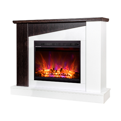Chimenea eléctrica Gaspar & Lorance, Art Flame, 900x1150x270 mm, 1500W, 3 colores de llama, 2 niveles de potencia, Brillo ajustable en 5 niveles