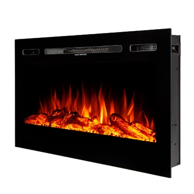 Chimenea eléctrica empotrable-de pared Adeli, Art Flame, 544x915x140 mm, 1500W, 3 colores de llama, Brillo ajustable en 5 niveles, Madera y cristales