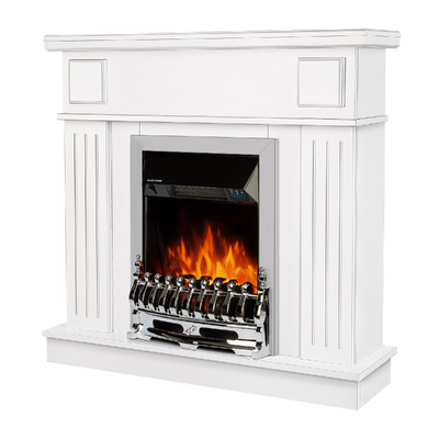 Chimenea eléctrica Marina & Galileo silver, Art Flame, 997x1034x270 mm, 2000W, Termostato, Brillo ajustable en 5 niveles, Temporizador
