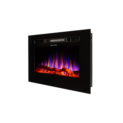 Chimenea eléctrica empotrable-de pared Aladin, Art Flame, 420x660x124 mm, 1500W, 3 colores de llama, Brillo ajustable en 5 niveles, Madera y cristales