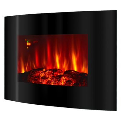 Chimenea eléctrica de pared Carlos, Art Flame, 560x885x135 mm, 2000W, 7 colores de llama, Termostato, Brillo ajustable en 5 niveles