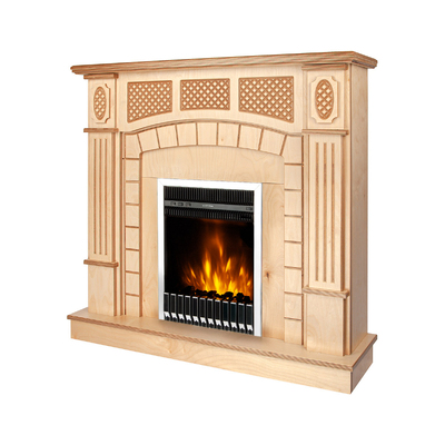 Chimenea eléctrica Amsterdam wood & Gala silver, Art Flame, 1120x1150x300 mm, 2000W, Termostato, Brillo ajustable en 5 niveles, Temporizador