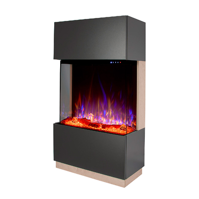 Chimenea eléctrica James & Gilbert, Art Flame, 1400x750x370 mm, 1500W, más de 100 combinaciones de colores, Termostato, cristales y piedras