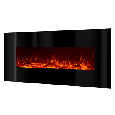 Chimenea eléctrica de pared Madrid, Art Flame, 550x1280x140 mm, 1500W, 3 colores de llama, Brillo ajustable en 5 niveles, 2 niveles de potencia