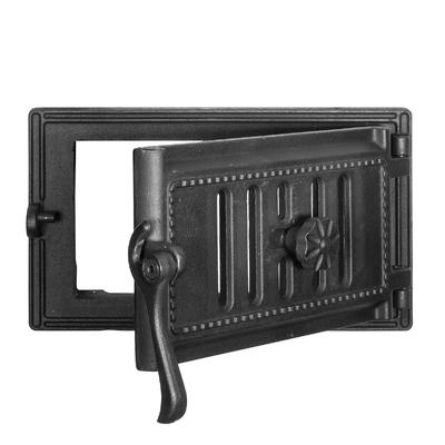 Puerta para cenizas para estufa B 102, Art Flame, 310×190 mm, Hierro fundido, Resistencia 700–950℃, Apertura giratoria