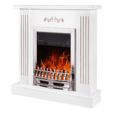 Chimenea eléctrica Smile & Galileo silver, Art Flame, 905x940x265 mm, 2000W, Termostato, Brillo ajustable en 5 niveles, Temporizador