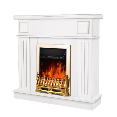 Chimenea eléctrica Marina & Galileo gold, Art Flame, 997x1034x270 mm, 2000W, Termostato, Brillo ajustable en 5 niveles, Temporizador