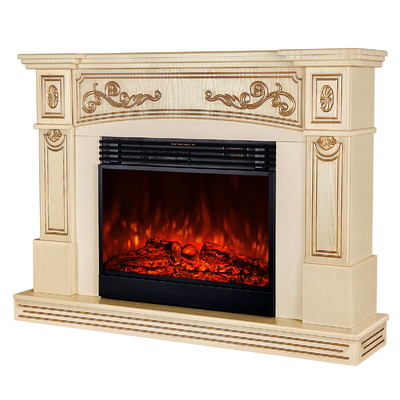 Chimenea eléctrica Marmaris & Mirabella, Art Flame, 1000x1350x330 mm, 1950W, Sonido del fuego, Brillo ajustable en 5 niveles, Temporizador