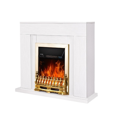 Chimenea eléctrica Agnes & Galileo gold, Art Flame, 850x950x300 mm, 2000W, Termostato, Brillo ajustable en 5 niveles, Temporizador