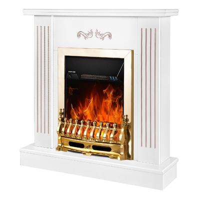 Chimenea eléctrica Smile & Galileo gold, Art Flame, 905x940x265 mm, 2000W, Termostato, Brillo ajustable en 5 niveles, Temporizador