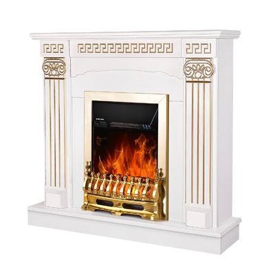 Chimenea eléctrica Calisto & Galileo gold, Art Flame, 1020x1100x300 mm, 2000W, Termostato, Brillo ajustable en 5 niveles, Temporizador