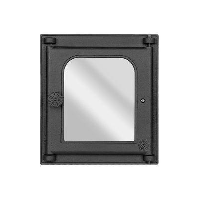 Puerta para estufa K 302, Art Flame, 310×340 mm, Hierro fundido, Resistencia 700–950℃, Apertura giratoria