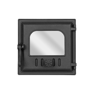 Puerta para estufa K 401, Art Flame, 310×300 mm, Hierro fundido, Resistencia 700–950℃, Apertura giratoria